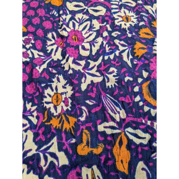 Rachel Zoe Women's Purple, Pink Floral Round Neck 3/4 Sleeve Boho Size Large - Picture 9 of 9